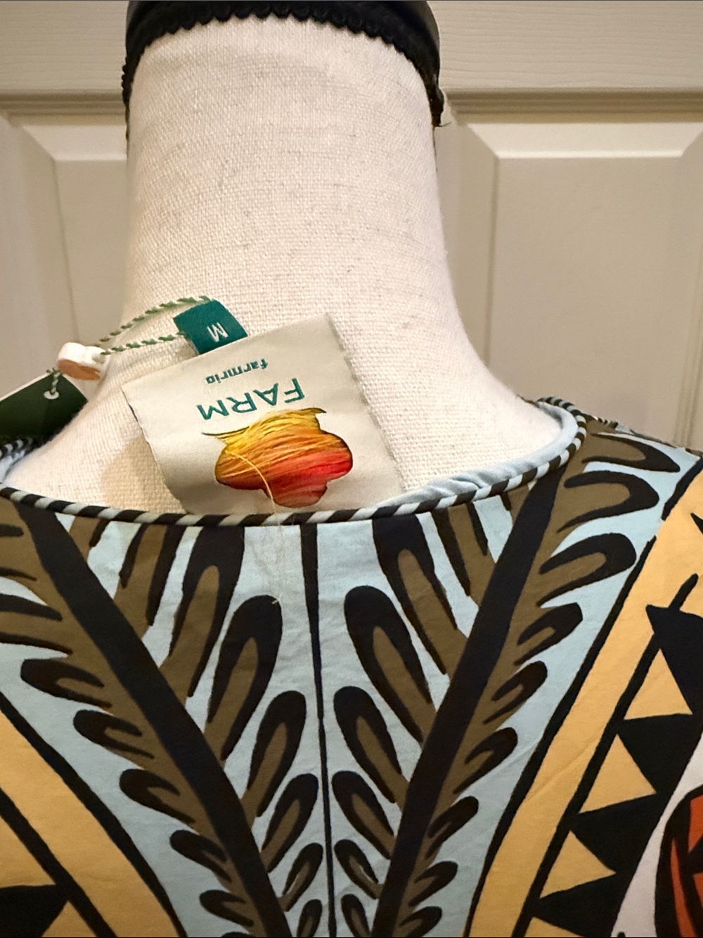 FARM Rio Deep V-Neck Printed Maxi Dress in Cream, Rust & Black - Picture 4 of 6